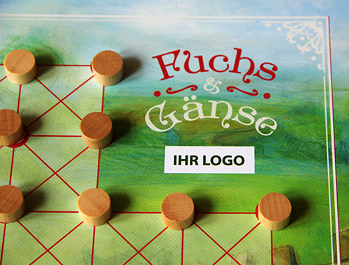 Fuchs und Gänse Spiel mit Firmen-Logo